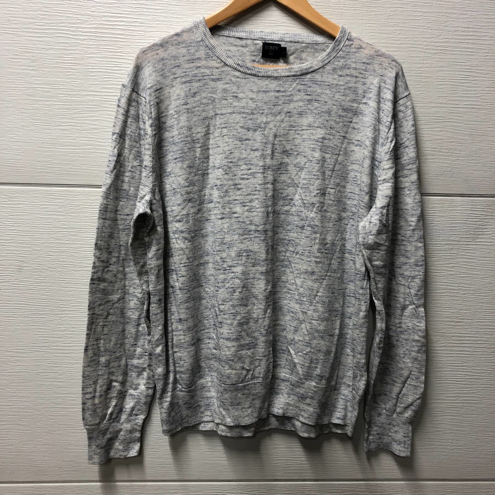 J Crew Men's Large Heather Blue Sweater VGUC